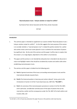 1 Reserved powers trusts