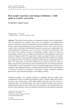 How people experience and change institutions