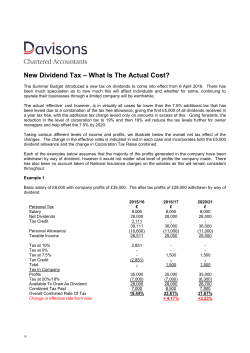 New Dividend Tax &ndash; What Is The Actual Cost?