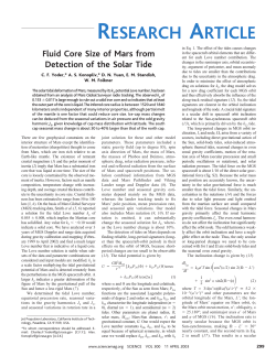 Fluid Core Size of Mars from Detection of the Solar Tide