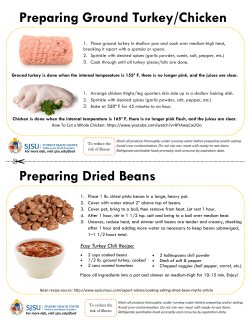 Preparing Ground Turkey/Chicken Preparing Dried Beans