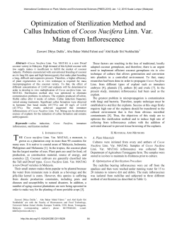 Optimization of Sterilization Method and Callus Induction of Cocos