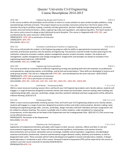Queens` University Civil Engineering Course Descriptions 2014-2015