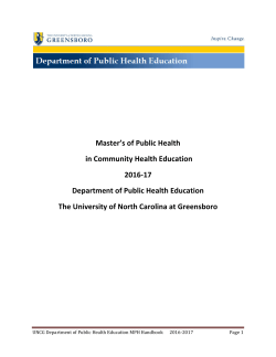 Master`s of Public Health in Community Health Education 2016