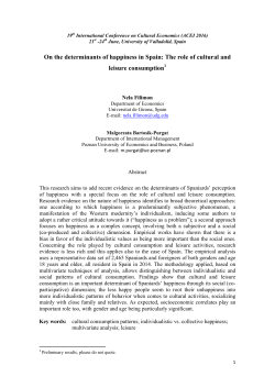 On the determinants of happiness in Spain: The role of cultural and