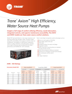 Trane&reg; Axiom&trade; High Efficiency, Water Source Heat Pumps