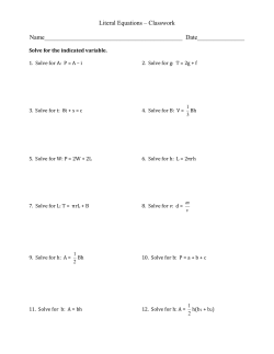 Solve for the indicated variable