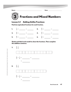 Fractions and Mixed Numbers