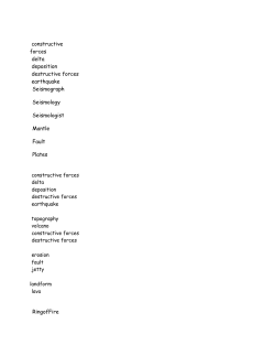 constructive forces delta deposition destructive forces earthquake
