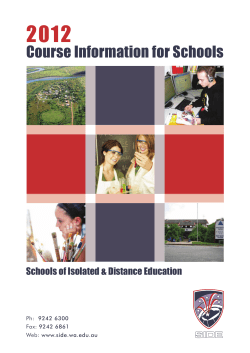 SIDE _brochure.indd - School of Isolated and Distance Education