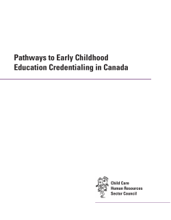 Pathways to Early Childhood Education Credentialing in Canada