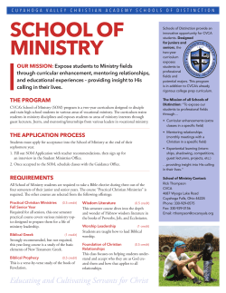 school of ministry - Cuyahoga Valley Christian Academy
