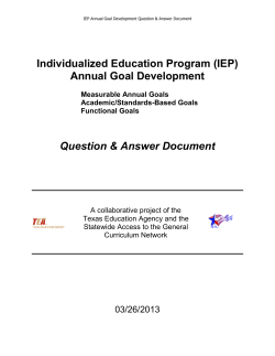(IEP) Annual Goal Development