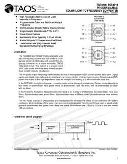 TCS3200, TCS3210 PROGRAMMABLE COLOR LIGHT