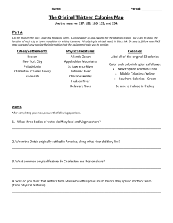 Thirteen Colonies Map
