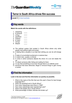 Terror in South Africa (onestopenglish, intermediate)