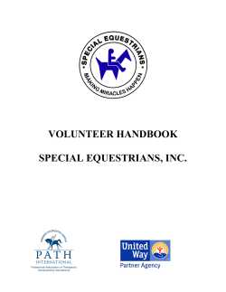 VOLUNTEER HANDBOOK SPECIAL EQUESTRIANS, INC.