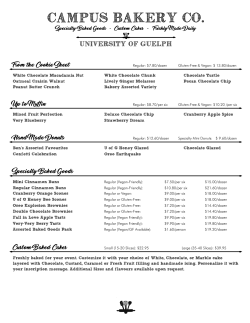 Freshly Baked Menu - University of Guelph