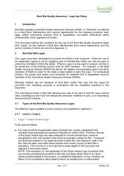 Bord Bia Quality Assurance