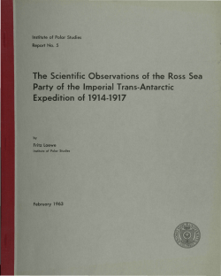 The Scientific Observations of the Ross Sea Party of the Imperial