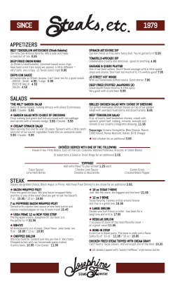 Menu - Josephine Street