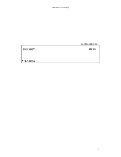 BIOLOGY IM 05 SYLLABUS