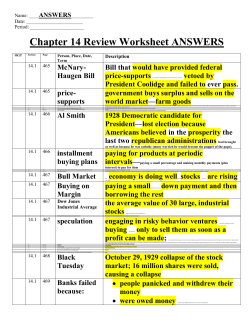 Chapter 14 Review Worksheet ANSWERS