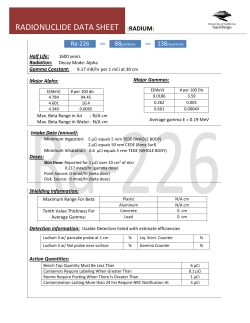 radionuclide data sheet [radium]