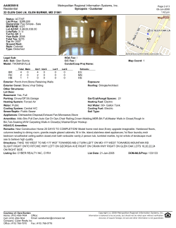 Customer Residential 22 GLEN OAK LN, GLEN BURNIE, MD 21061