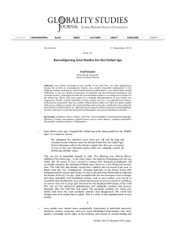 Reconfiguring Area Studies for the Global Age