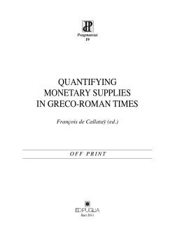 QUANTIFYING MONETARY SUPPLIES IN GRECO