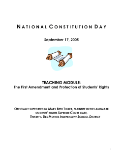 The First Ammendment and Protection of Students