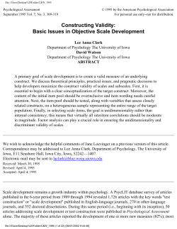 Constructing Validity: Basic Issues in Objective