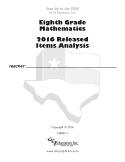8th Math Released Item Analysis 2016