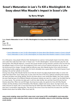 Scout`s Maturation in Lee`s To Kill a Mockingbird: An Essay about