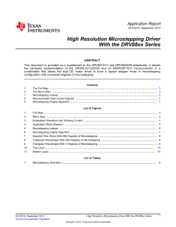 High Resolution Microstepping Driver With the