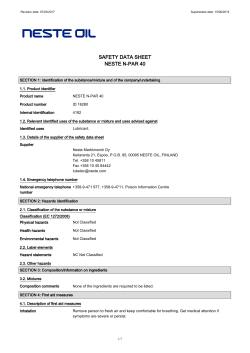 SAFETY DATA SHEET NESTE N
