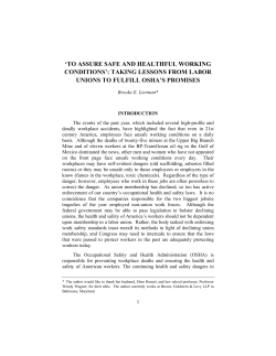 to assure safe and healthful working conditions