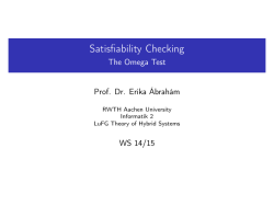 Satisfiability Checking - The Omega Test