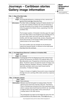 Journeys &ndash; Caribbean stories Gallery image information