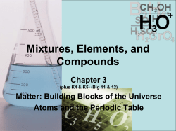 Mixtures, Elements, and Compounds