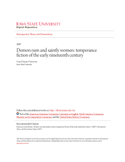 Demon rum and saintly women: temperance fiction of the early