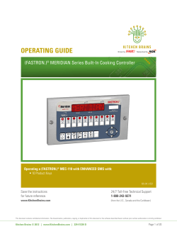 operating guide - Kitchen Brains