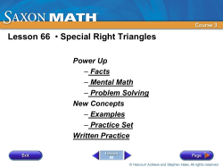 Lesson 66 - St. Mary`s Math