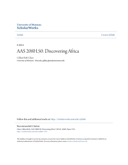 AAS 208H.50: Discovering Africa
