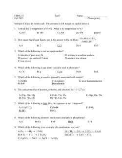 Test 1 Answer Key