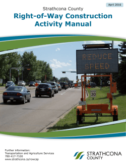 Right-of-Way Construction Activity Manual