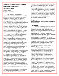 Politically Motivated Readings of the Declaration of Independence1