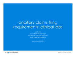 ancillary claims filing requirements: clinical labs