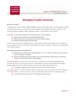 Managing Complex Sentences